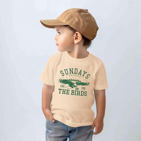 Toddler Football Shirt for Boy Girl Sundays are for The Birds Outfit Kids Funny Print Short Sleeve Graphic Tee Tops in Saudi Arabia