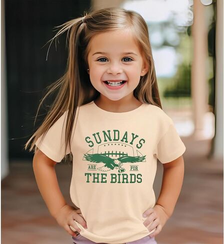 Toddler Football Shirt for Boy Girl Sundays are for The Birds Outfit Kids Funny Print Short Sleeve Graphic Tee Tops in Saudi Arabia