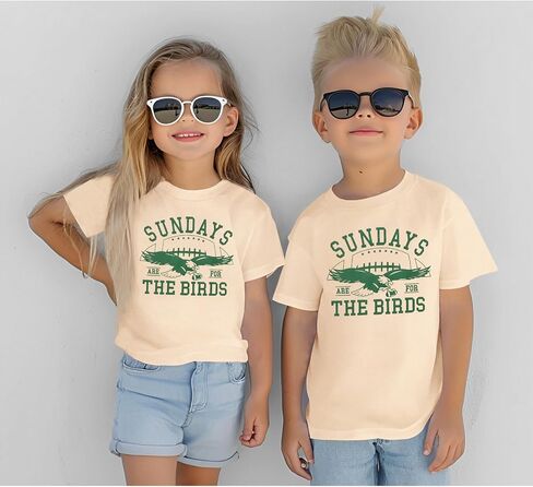 Toddler Football Shirt for Boy Girl Sundays are for The Birds Outfit Kids Funny Print Short Sleeve Graphic Tee Tops in Saudi Arabia