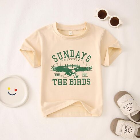 Toddler Football Shirt for Boy Girl Sundays are for The Birds Outfit Kids Funny Print Short Sleeve Graphic Tee Tops in Saudi Arabia