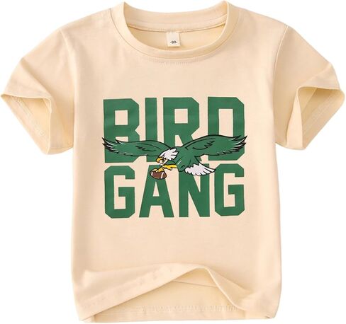 Toddler Girl Boy Game Day Football T-Shirt Bird Gang Shirt Short Sleeve Funny Kid Football Team Sports Fans Tee Top in Saudi Arabia