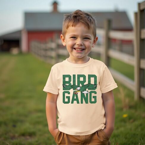 Toddler Girl Boy Game Day Football T-Shirt Bird Gang Shirt Short Sleeve Funny Kid Football Team Sports Fans Tee Top in Saudi Arabia