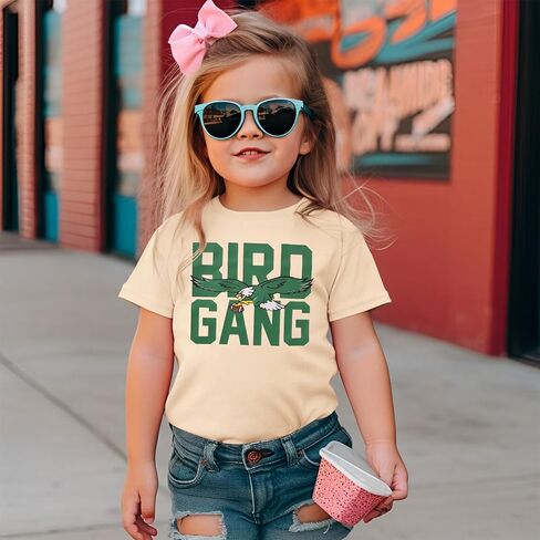Toddler Girl Boy Game Day Football T-Shirt Bird Gang Shirt Short Sleeve Funny Kid Football Team Sports Fans Tee Top in Saudi Arabia