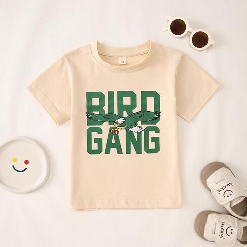 Toddler Girl Boy Game Day Football T-Shirt Bird Gang Shirt Short Sleeve Funny Kid Football Team Sports Fans Tee Top in Saudi Arabia