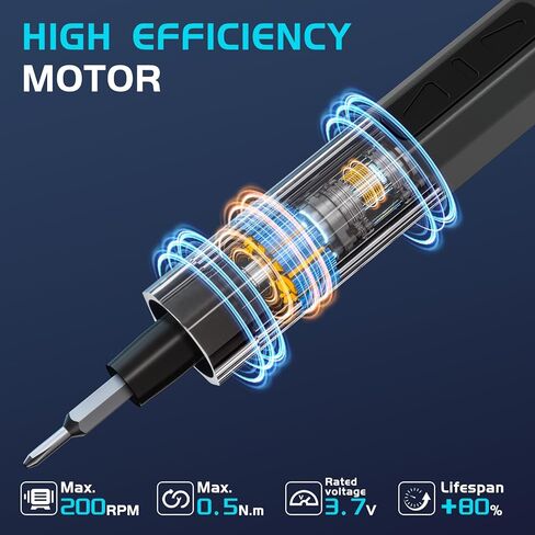 3.7V Mini Electric Screwdriver, Cordless Screwdriver Rechargeable with LED Digital Display, 5 Level Torque, 64 Magnetic Bits, Magnetic Storage, Portable Repair Tool Kit for Electronics Laptop in Saudi Arabia
