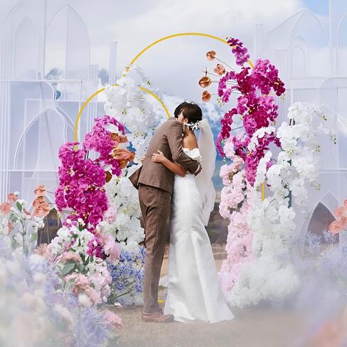 ASEE'M Metal Arch Backdrop Stand مجموعة من 2 (7.2 قدم ، 6 قدم) in Kuwait