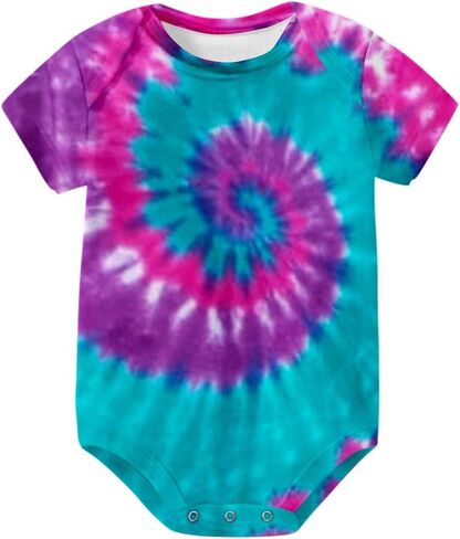 rrhss Newborn Baby Tie Dye Clothes Infant One Piece Bodysuit Romper Baby Girls Boys Outfits in Saudi Arabia
