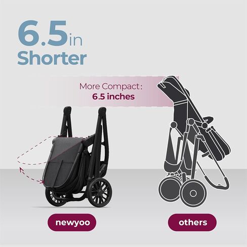 newyoo Bassinet Stroller for Baby, Nestro 516M, Convertible Infant Strollers w Reversible Seat & Cup Holder, 2-in-1 Rear-Facing Pram from Newborn to Toddler, One-Hand Easy Fold, Grey in Kuwait