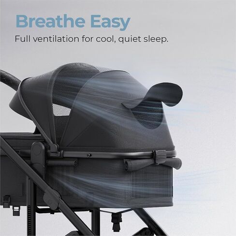 newyoo Bassinet Stroller for Baby, Nestro 516M, Convertible Infant Strollers w Reversible Seat & Cup Holder, 2-in-1 Rear-Facing Pram from Newborn to Toddler, One-Hand Easy Fold, Grey in Kuwait