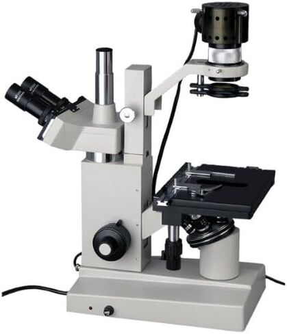AmScope IN200TB Long Working Distance Inverted Trinocular Microscope, 40x-800x, WF10x and WF20x Eyepieces, Brightfield, Halogen Illumination, 1.25 NA Condenser, Mechanical Stage, 115V in Saudi Arabia