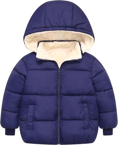 Toddler Winter Coats, 1-7T Baby Girls Boys' Winter Fleece Jackets With Hooded Jacket Outwear in Saudi Arabia