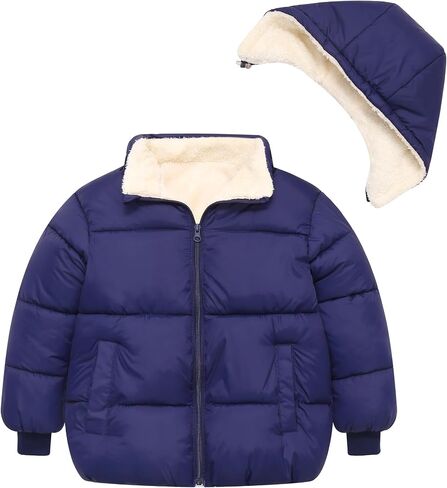 Toddler Winter Coats, 1-7T Baby Girls Boys' Winter Fleece Jackets With Hooded Jacket Outwear in Saudi Arabia