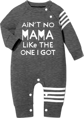 Baby Boy Clothes Infant Mamas Print Romper Stripe Sleeve Outfits Fall Winter Baby Clothing Jumpsuit in Saudi Arabia