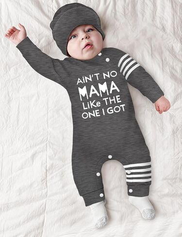Baby Boy Clothes Infant Mamas Print Romper Stripe Sleeve Outfits Fall Winter Baby Clothing Jumpsuit in Saudi Arabia