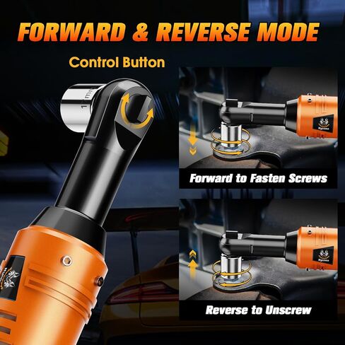 3/8 Inch Cordless Electric Ratchet, 40FT-LBS(54N.m) Ratchet Wrench, 12V Extended Power Ratchet Wrench Set,0-400RPM Variable Speed,LED Light,10 Sockets, 1/4" Adapter,1/2" Adapter,2 Batteries in Saudi Arabia