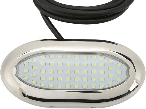 12 فولت قارب تحت الماء 54 LED السطوع العالي IP68 البحرية تحت الماء الضوء تحت الماء لليخوت RV Caravan الحمام مواد الكمبيوتر الكمبيوتر مع 316 حلقة الفولاذ المقاوم للصدأ (إضاءة بيضاء) in Saudi Arabia