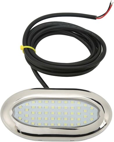 12 فولت قارب تحت الماء 54 LED السطوع العالي IP68 البحرية تحت الماء الضوء تحت الماء لليخوت RV Caravan الحمام مواد الكمبيوتر الكمبيوتر مع 316 حلقة الفولاذ المقاوم للصدأ (إضاءة بيضاء) in Saudi Arabia