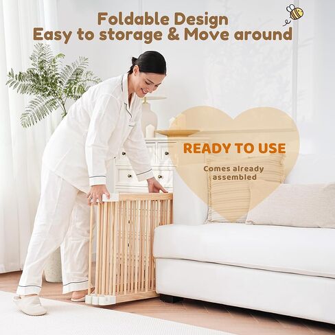 Wooden Playpen & Play Yards للأطفال والأطفال الصغار ، 67 * 67 بوصة قابلة للطي للطفل للعباء مع بوابة قفل ، مركز نشاط الأطفال في الهواء الطلق ، خشب الصنوبر in Kuwait