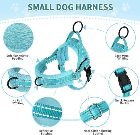 SlowTon No Pull Small Dog Harness and Leash Set with Front Clip in Saudi Arabia