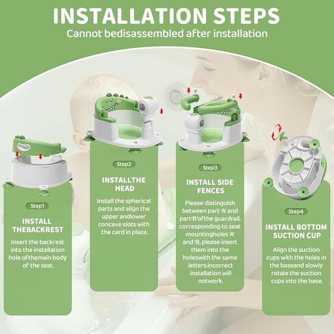 TPN Baby Bath Seat للأطفال لمدة 6 أشهر وأعلى ، مقعد حمام لا ينقص مع منشفة مقنع و 5 PCS ملصقات رموز تعبيرية مقاومة للماء ، مقعد حمام للرضع المحمولة للطفل (رمادي) in Kuwait
