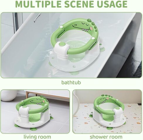 TPN Baby Bath Seat للأطفال لمدة 6 أشهر وأعلى ، مقعد حمام لا ينقص مع منشفة مقنع و 5 PCS ملصقات رموز تعبيرية مقاومة للماء ، مقعد حمام للرضع المحمولة للطفل (رمادي) in Kuwait