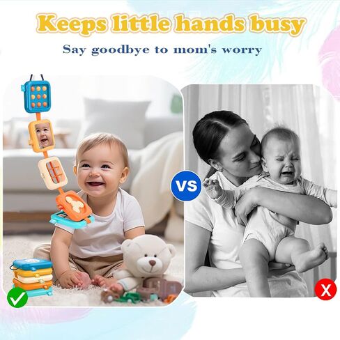 Montessori Busy Board لمدة عام واحد ، ألعاب السفر للأطفال للطفل 1-3 ، مكعب النشاط الحسي مع المهارات الحركية الدقيقة ، هدايا ألعاب عيد الميلاد للبنات البالغ من العمر سنة واحدة in Saudi Arabia