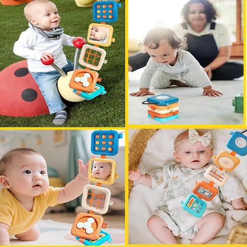 Montessori Busy Board لمدة عام واحد ، ألعاب السفر للأطفال للطفل 1-3 ، مكعب النشاط الحسي مع المهارات الحركية الدقيقة ، هدايا ألعاب عيد الميلاد للبنات البالغ من العمر سنة واحدة in Saudi Arabia