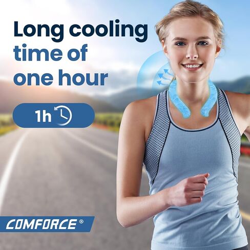 Comfpet Neck Cooling Tube, Wearable Neck Cooler for Hot Summer, Hands Free Cooling Neck Wrap for Outdoor Workers, Sports, Relief Hot Flashes, Freeze Below 64°F(Blue) in Kuwait