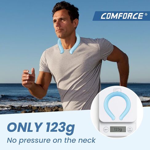 Comfpet Neck Cooling Tube, Wearable Neck Cooler for Hot Summer, Hands Free Cooling Neck Wrap for Outdoor Workers, Sports, Relief Hot Flashes, Freeze Below 64°F(Blue) in Kuwait