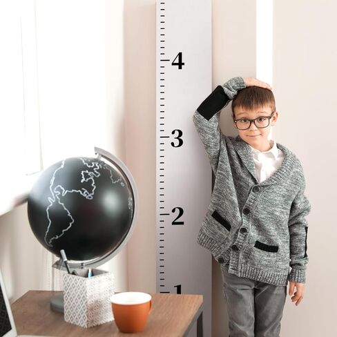 102 Pcs Canvas Growth Chart for Kids Baby with a Marker, 50 Round Labels and 50 Pin, 79" x 8" Height Measurement Ruler Hanging Removable Growth Tracker Fabric Boy Girl Room Nursery Wall Decor in Saudi Arabia