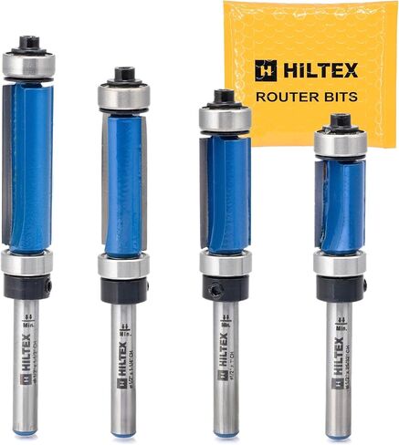 Hiltex 10103H أسفل المحمل النمط النمط التوجيه مجموعة بت ، 4 قطع ، 1/4 بوصة سرق ، أداة عمل خشبية CNC ، 1/2 "القطر القطر ، طول القطع: 1/2" ، 25/32 "، 1" ، و 1-1/2 " in Kuwait