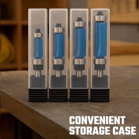 Hiltex 10103H أسفل المحمل النمط النمط التوجيه مجموعة بت ، 4 قطع ، 1/4 بوصة سرق ، أداة عمل خشبية CNC ، 1/2 "القطر القطر ، طول القطع: 1/2" ، 25/32 "، 1" ، و 1-1/2 " in Kuwait