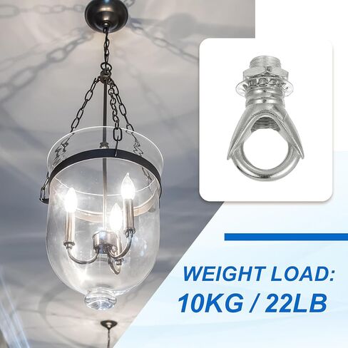 MECCANIXITY Eye Nut 22lb Max Load M10 Thread Ring Shape Female Loop with Thread Pipes Washers Nuts for Hanging Lamp Chandelier, Gold Bronze Pack of 4 in Kuwait