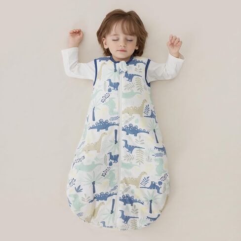 Duomiaomiao 3.5 TOG Baby Sleep Sack 100% Cotton Winter Long Sleeve Baby Wearable Blanket, Super Warm Quilted Comfy Toddler Sleeping Bag in Saudi Arabia
