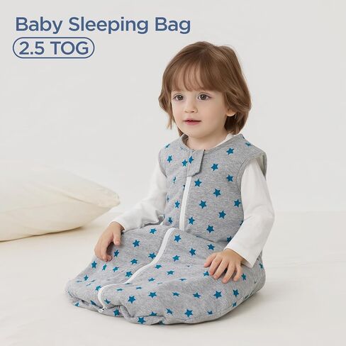 Duomiaomiao 3.5 TOG Baby Sleep Sack 100% Cotton Winter Long Sleeve Baby Wearable Blanket, Super Warm Quilted Comfy Toddler Sleeping Sack in Saudi Arabia
