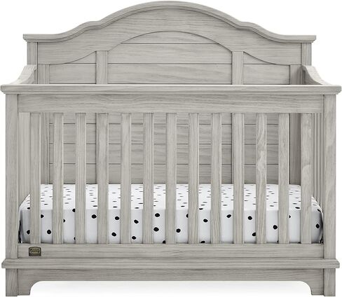 أطفال Delta Simmons Kids Asher 6-in-1 قابلة للتحويل مع السكك الحديدية الصغيرة ، Rustic Gray in Kuwait