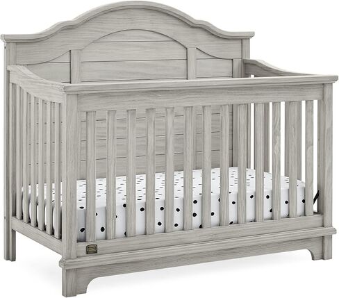 أطفال Delta Simmons Kids Asher 6-in-1 قابلة للتحويل مع السكك الحديدية الصغيرة ، Rustic Gray in Kuwait
