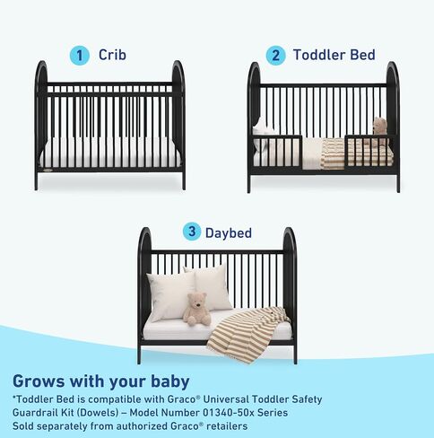 Graco Olivia Convertible Crib and Graco Premium Foam Crib & Toddler Bed Mattress Bundle (Driftwood) – GREENGUARD Gold Certified, Standard Crib Mattress, Baby Crib Converts to Toddler Bed & Daybed in Saudi Arabia