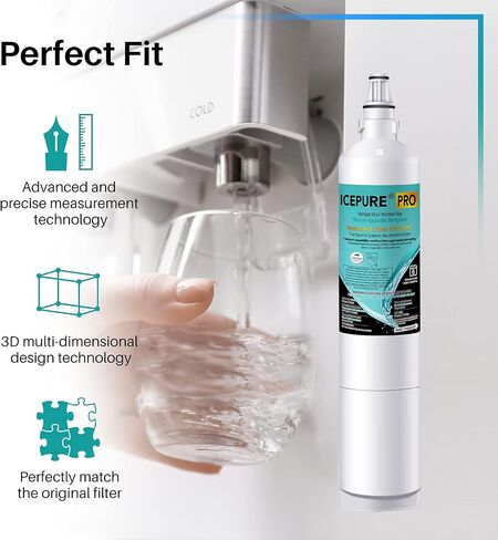 استبدال فلتر مياه الثلاجة ICEPURE PRO 5231JA2006A NSF 53&42 لـ LG LT600P، Kenmore 46-9990، 5231JA2006B، 5231JA2006E، LT600P-B، 469990، FML-2، LFX25975ST، LFX25960ST، عبوتين in Saudi Arabia