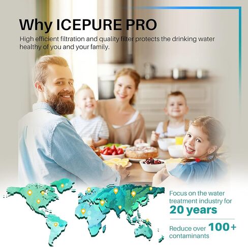 استبدال فلتر مياه الثلاجة ICEPURE PRO 5231JA2006A NSF 53&42 لـ LG LT600P، Kenmore 46-9990، 5231JA2006B، 5231JA2006E، LT600P-B، 469990، FML-2، LFX25975ST، LFX25960ST، عبوتين in Saudi Arabia