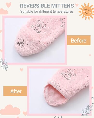 WYTbaby Baby Snowsuit Fall Fleece Hooded Footed Romper for Newborns | Baby Bunting Suit with Bear Ear Hood Fold-Over Mittens Footed Legs Zipper Lightweight Outfit for Fall and Winter in Saudi Arabia