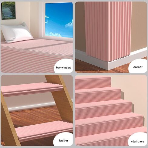 Wall Padding for Bedroom, Wall Padding Panels, Wall Padding for Kids Playroom Safe Collision Prevention, Suitable for Bedroom Kindergarten(Pink,200 * 8 * 0.8cm) in Saudi Arabia