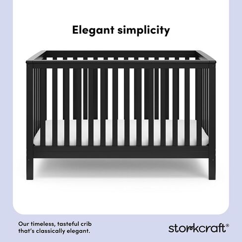 سرير Storkcraft Hillcrest 4-in-1 القابل للتحويل (Olive)-Greenguard Gold Certified ، يتحول إلى طفل صغير وسرير نهاري وسرير كامل الحجم ، يناسب مرتبة سرير قياسية ، تجميع سهل in Saudi Arabia