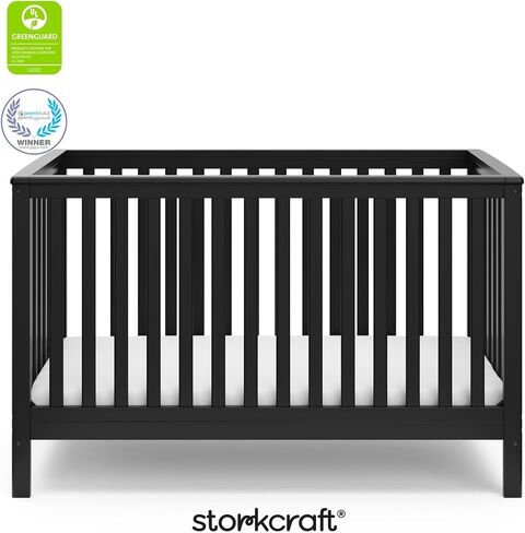 سرير Storkcraft Hillcrest 4-in-1 القابل للتحويل (Olive)-Greenguard Gold Certified ، يتحول إلى طفل صغير وسرير نهاري وسرير كامل الحجم ، يناسب مرتبة سرير قياسية ، تجميع سهل in Saudi Arabia