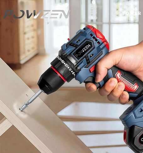 مجموعة 36 فولت مثقاب مثمر/تأثير سائق التأثير -1/2 "بدون مفتاح ، ث/2pcs 2.0AH بطارية ، شاحن سريع 799 مجموعة حفر الطاقة المحمولة في LBS ، 20+1+1 قابض ، 22pcs بتات جدار الحفر ، المعادن ، الخشب in Kuwait