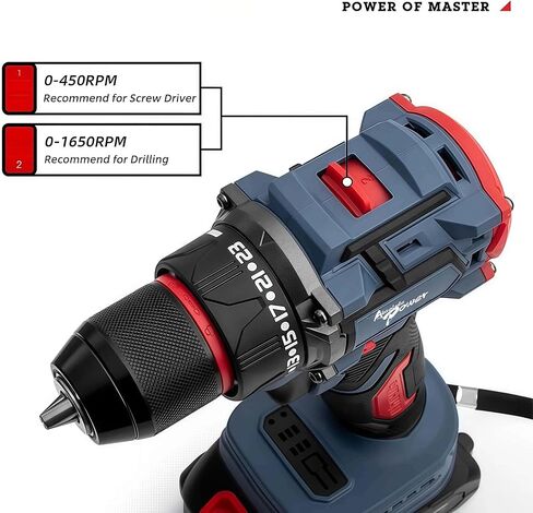 مجموعة 36 فولت مثقاب مثمر/تأثير سائق التأثير -1/2 "بدون مفتاح ، ث/2pcs 2.0AH بطارية ، شاحن سريع 799 مجموعة حفر الطاقة المحمولة في LBS ، 20+1+1 قابض ، 22pcs بتات جدار الحفر ، المعادن ، الخشب in Kuwait