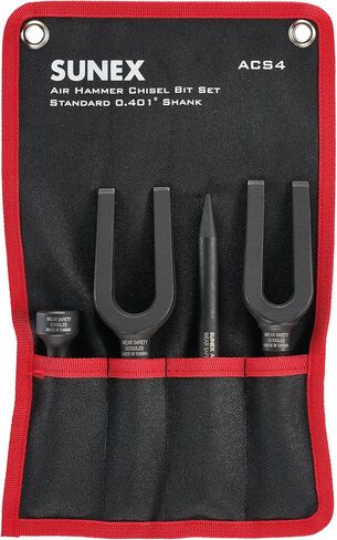 Sunex Tools ACS4 Air Hammer Zisel stipatator pneumatic effelator في لفة أداة محمولة ، 4 قطع in Saudi Arabia