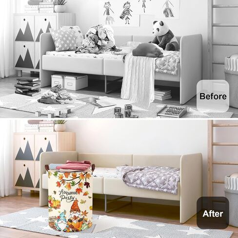 Fall Thanksgiving Baby Storage Basket Pumpkin Maple Leaf Collapsible Clothes Kids Laundry Hamper Large Boys Girls Gift Toy Box Bin for Nursery Room,Polka Dot,40*30*30 cm in Saudi Arabia