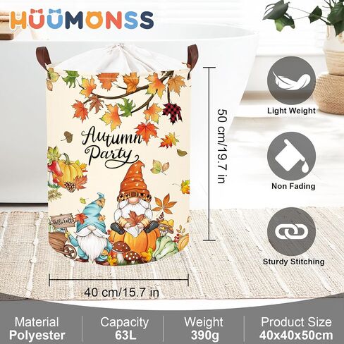 Fall Thanksgiving Baby Storage Basket Pumpkin Maple Leaf Collapsible Clothes Kids Laundry Hamper Large Boys Girls Gift Toy Box Bin for Nursery Room,Polka Dot,40*30*30 cm in Saudi Arabia