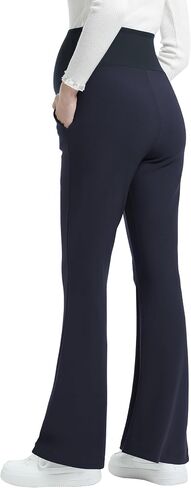 Maternity Pants for Work Over Belly Pregnancy Dress Pants Stretchy Business Bootcut Flare Trousers with Pockets in Saudi Arabia